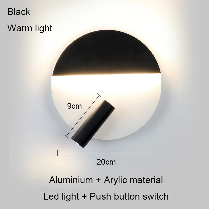 

Led Wall Lamp Nordic Modern Wall Light 350 Degree Adjustable Bedside Lights Bedroom Living Room Aisle Study Reading Lamp 8W 10W