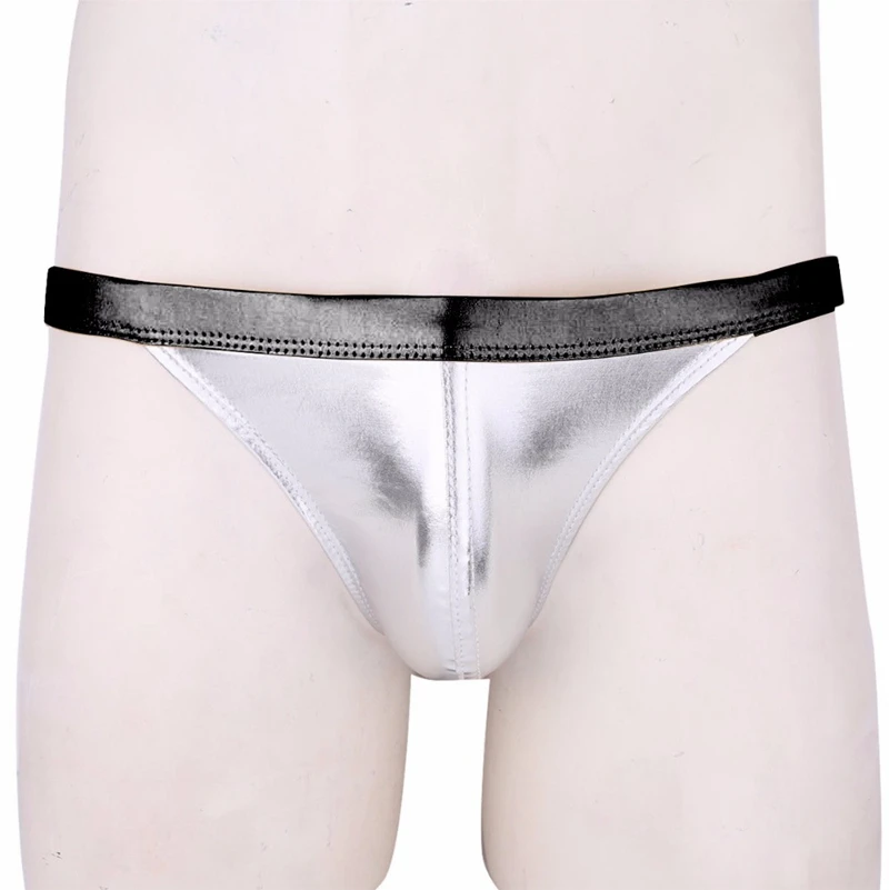 Men Sexy Skinny wetlook panties Lingerie Faux Leather Latex Thong Panties Elastic pvc Catsuit Costume Erotic Hot Underwear|Трусы-брифы| |