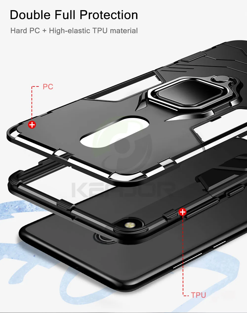 Защитный чехол для Xiaomi Redmi 8, чехол с магнитным кольцом, держатель для телефона, бампер из ТПУ+ поликарбоната, задняя крышка для Redmi 8A 8 A, чехол для телефона Global