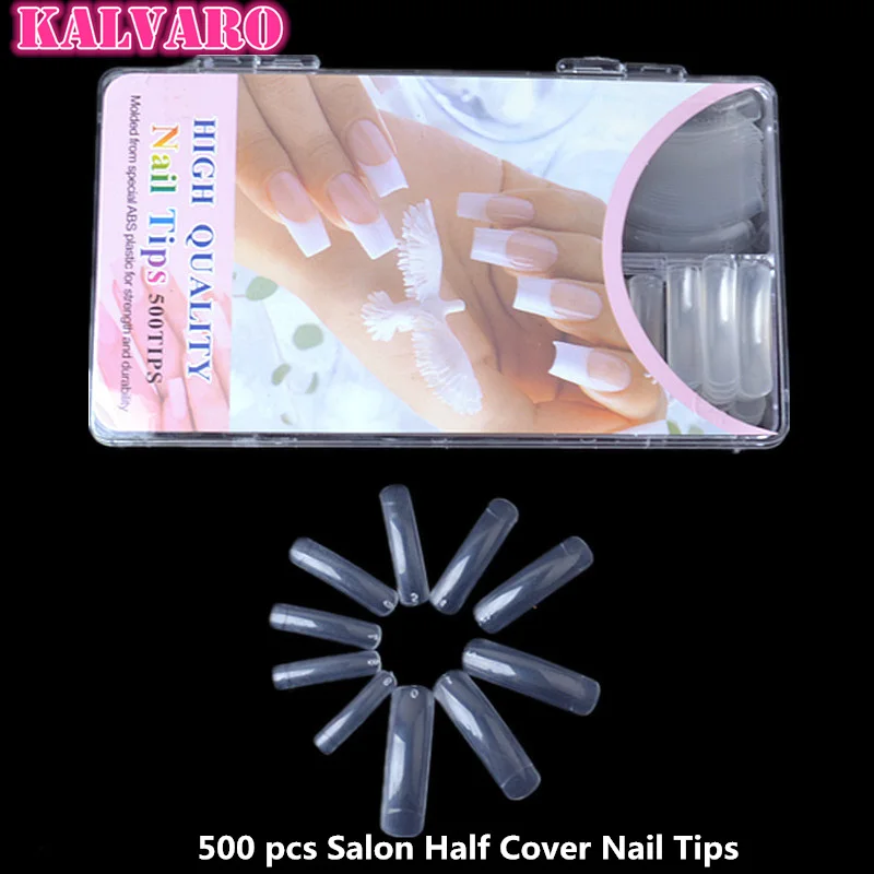 Kalvaro Wholesale Extra Round Long False Nails French DIY Salon Nail White/Clear/Natural Faux Ongles Acrylic Manicure Tips | Красота и
