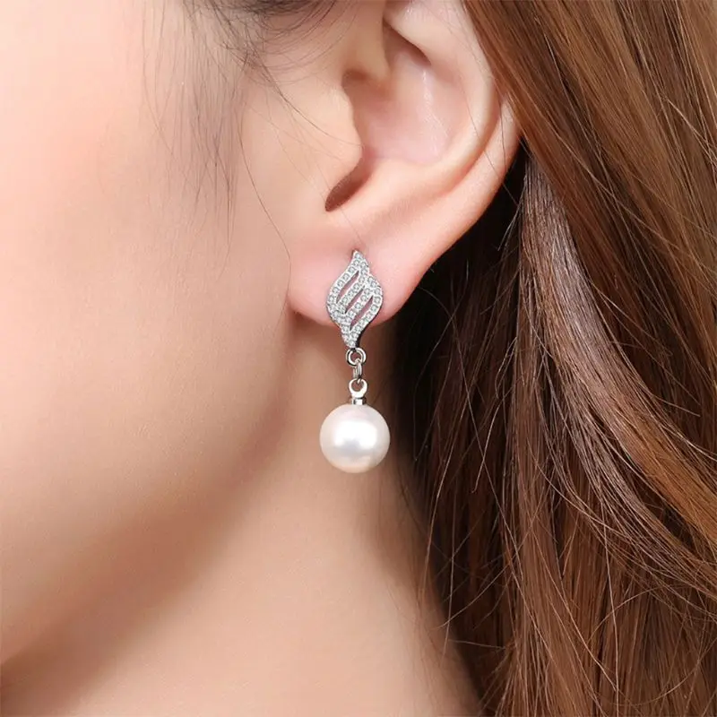 

Shiny Wedding Stud Earrings Earrings Jewelry For Women Friend Gift J78E