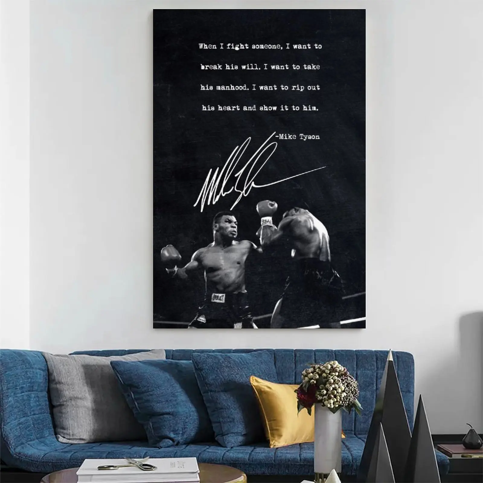 Boxing Mike Tyson Quotes Modern Poster Art Paintings on Canvas for Home Room Office Wall Decoration | Painting &amp Calligraphy