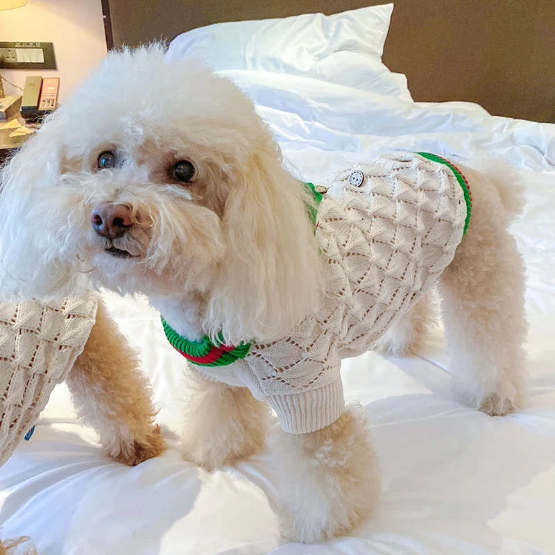 

Autumn New Puppy Dog Outerwear Handmade Knit Sweaters Pet Clothes For Small Medium Dog Chihuahua Poodle Clothing Dog Hoodies