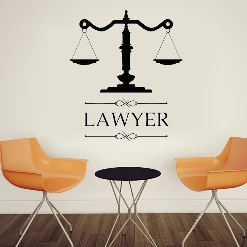 WJWY горячая Распродажа знак адвокатского офиса наклейка на стену название