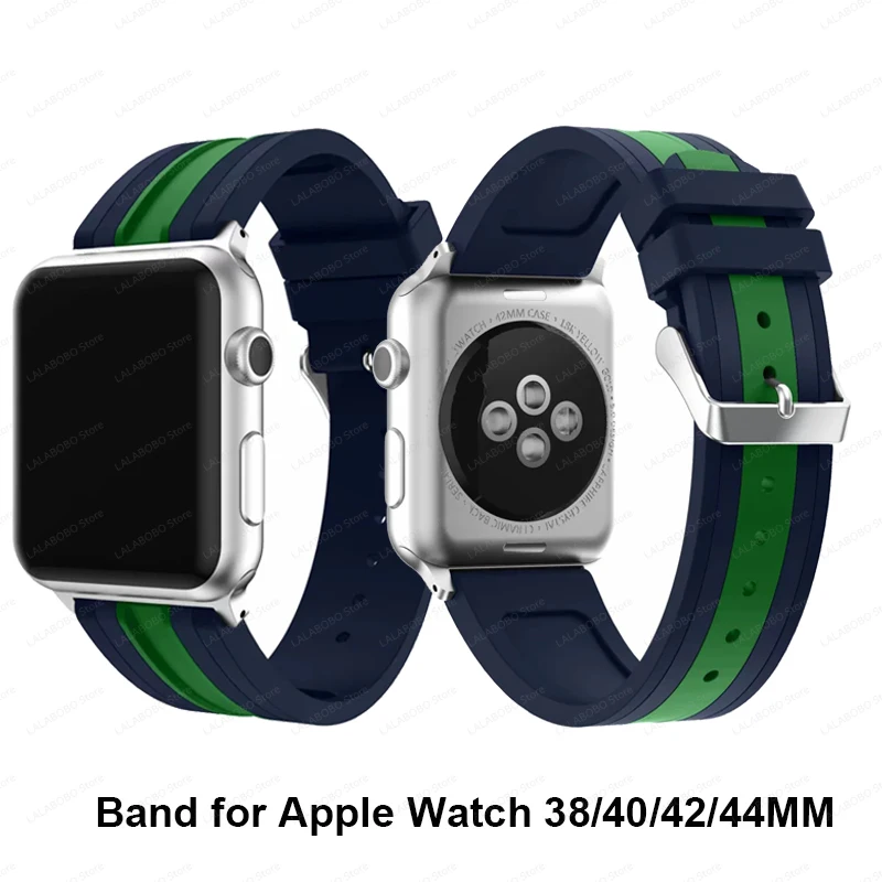 Спортивный ремешок для часов Bicolor силиконовый Apple Watch Series 5 4 3 2 iWatch 38/40/42/44 мм
