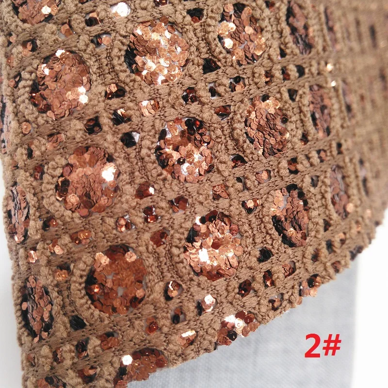 Тканевая ткань с коричневыми блестками тканевая из искусственной кожи листы