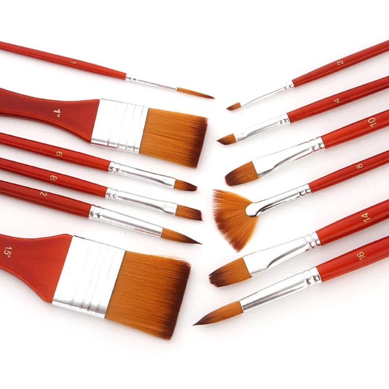 

Набор из 24 профессиональных нейлоновых кистей для рисования с плоской головкой