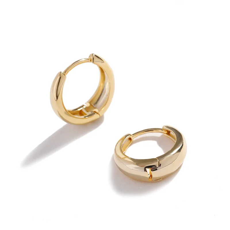 

Простые Стильные глянцевые позолоченные серьги-клипсы для женщин