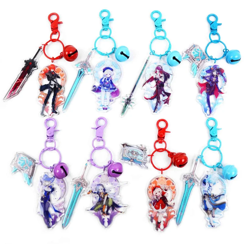 

Hot Anime Genshin Impact Keyrings Kaedehara Kazuha Barbara Acrylic Figure Keychains Funny Bag Car Key Chain Fans Collection Prop