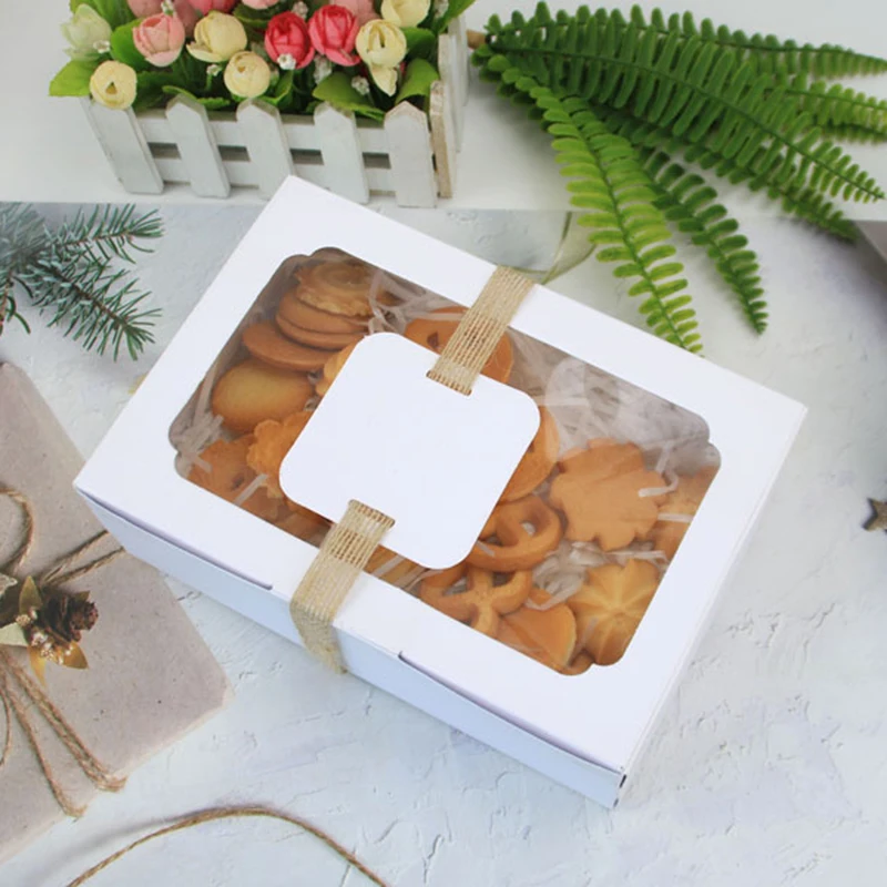 

Kraft Paper Candy Box Favor Gift Box PVC Clear Window Cookies Treats Boxes Christmas New Year Wedding Party Decoration