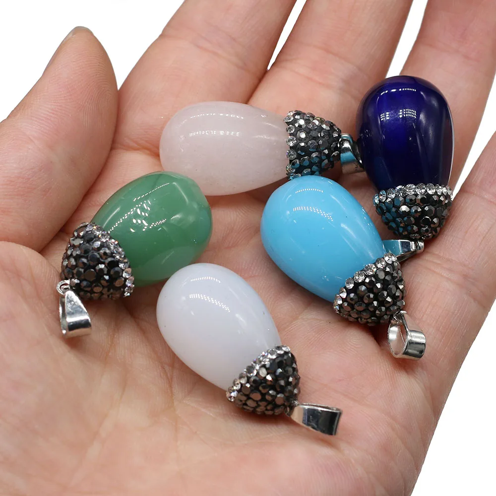 

Natural Stone Pendants Water Drop Shape Pendants for Jewelry Making DIY Accessories Fit Necklaces Bracelet Size 16x30mm