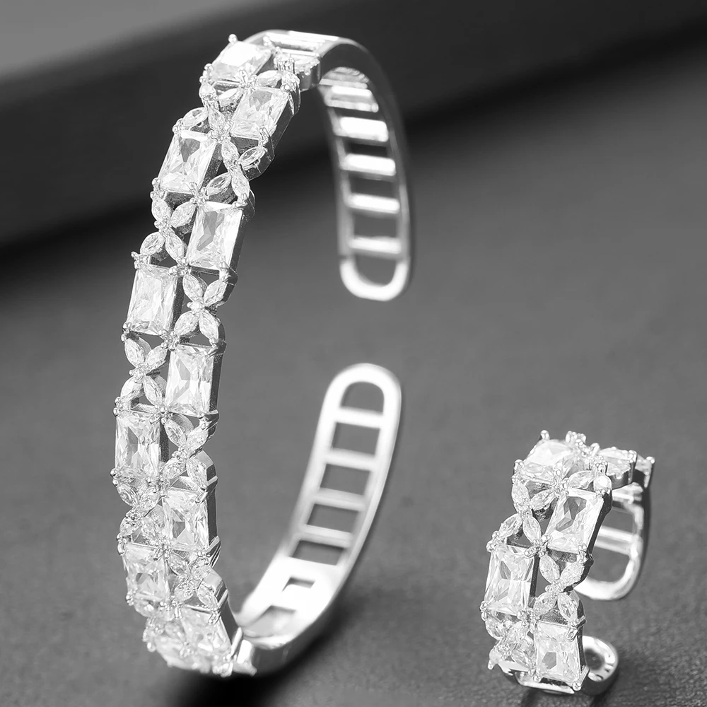 Комплект из 2 браслетов и колец GODKI роскошные корейские стандартные наборы для