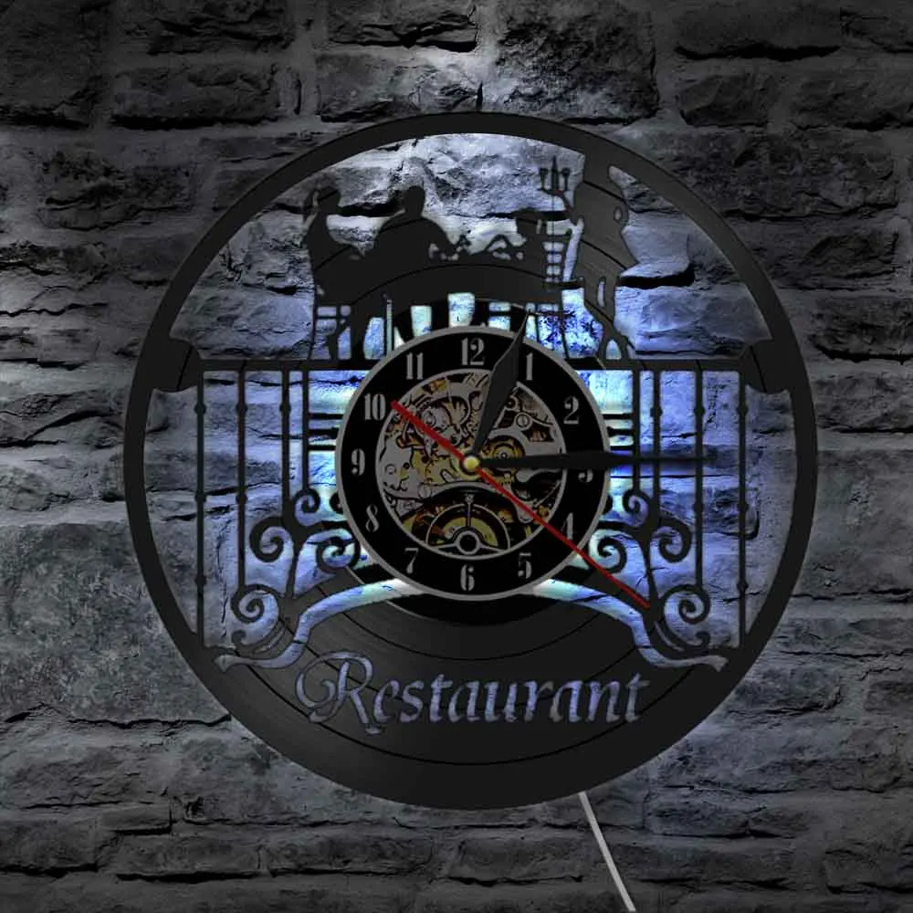 Ресторанный знак Кейтеринг настенные художественные часы кухня питание