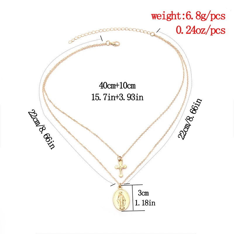 Женское Ожерелье с крестом Иисуса классическое очаровательное золотое ожерелье