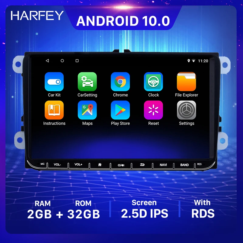 

Harfey Android 10,0 9 "GPS автомобильное радио для Фольксваген Пассат Поло Гольф Шкода с Bluetooth USB WIFI Поддержка Carplay Цифровое ТВ