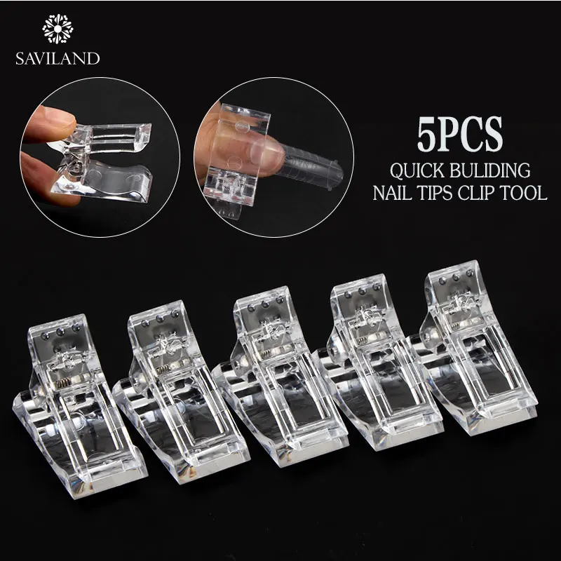 SAVILAND Маникюрный Инструмент для дизайна ногтей 5 шт. C изогнутый Зажим Фиксирующий