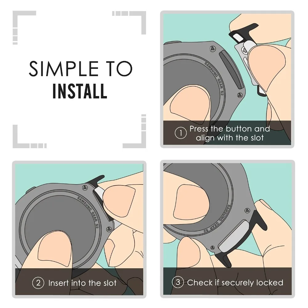 Stainless Steel Connector for Samsung Gear S2 RM-720 connector Replaceable Adapter Connect 20mm For Samsung Watch s2  RM-720