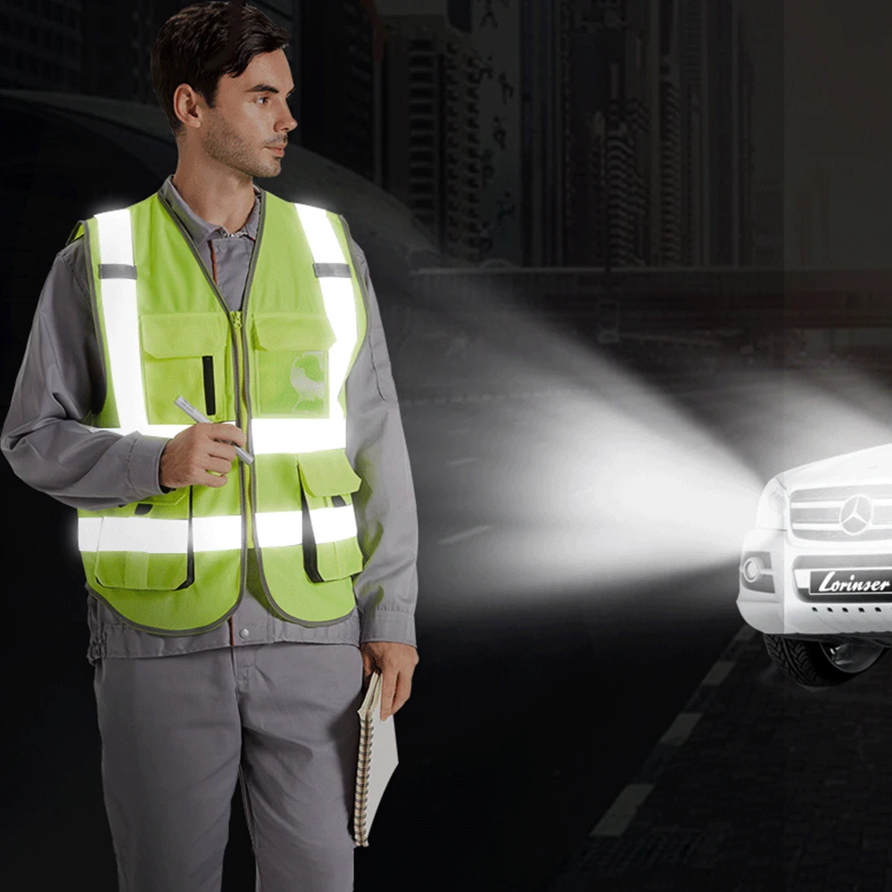Защитная одежда Светоотражающий Жилет с высокой видимостью для работы дорожным