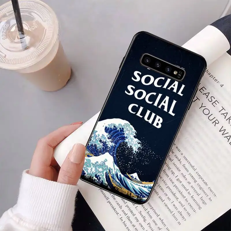 

Anti Social Phone Case For Samsung S20 Ultra S10 S10e S8 S9 Plus S7 Edge Note 10 9 8 Black Soft TPU Cove Fundas