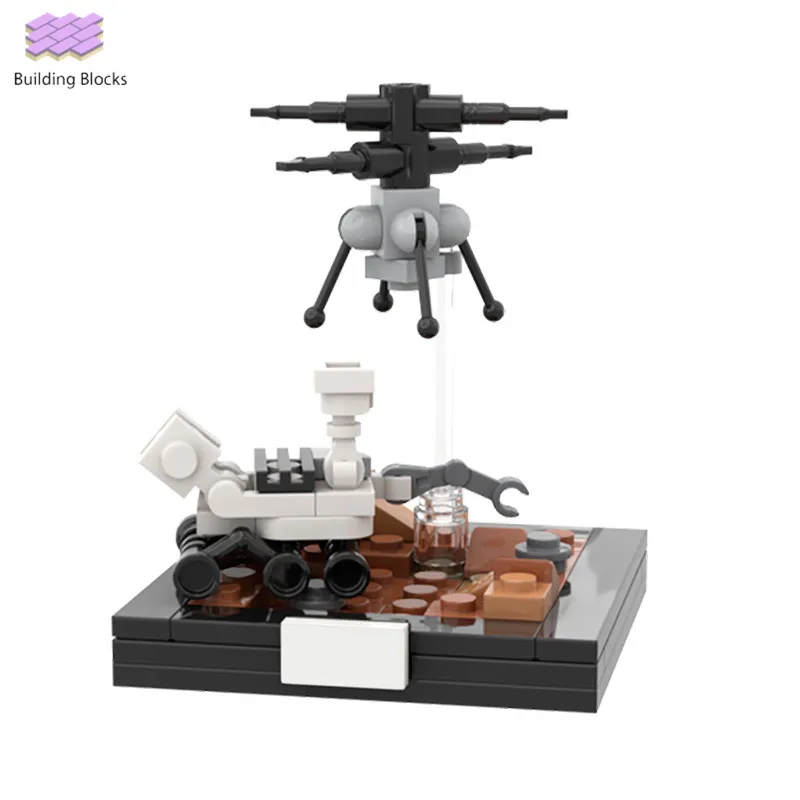 

Mars 2020 Vignette Mars Trolley building blocks Interstellar exploration vehicle model bricks toys for kids educational toy