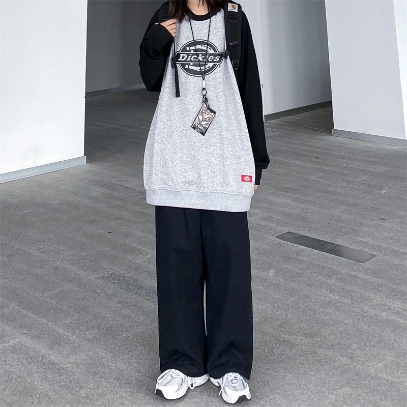 

Pants for Women Autumn and Winter New Korean Street High Waist Loose BF Style Straight Student Versatile Slimming Casual Wide