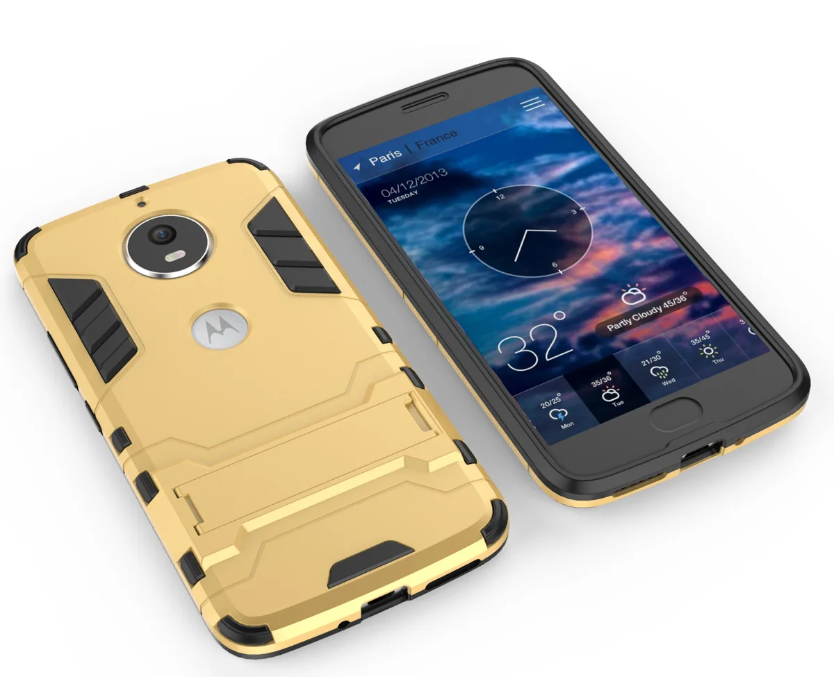 

Moto G5 Case, Shockproof Rugged Impact Armor Slim Hybrid Kickstand Protective Cover For Motorola G5 Plus