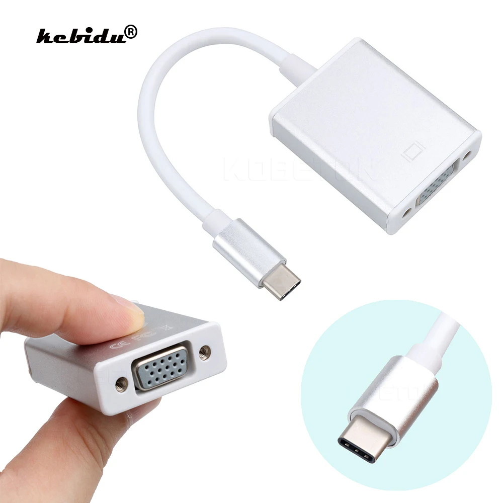 Кабель-адаптер USB 3 1 Type C на VGA для Apple Переходник типа Папа-мама Macbook Chromebook Pixel Lumia 950XL