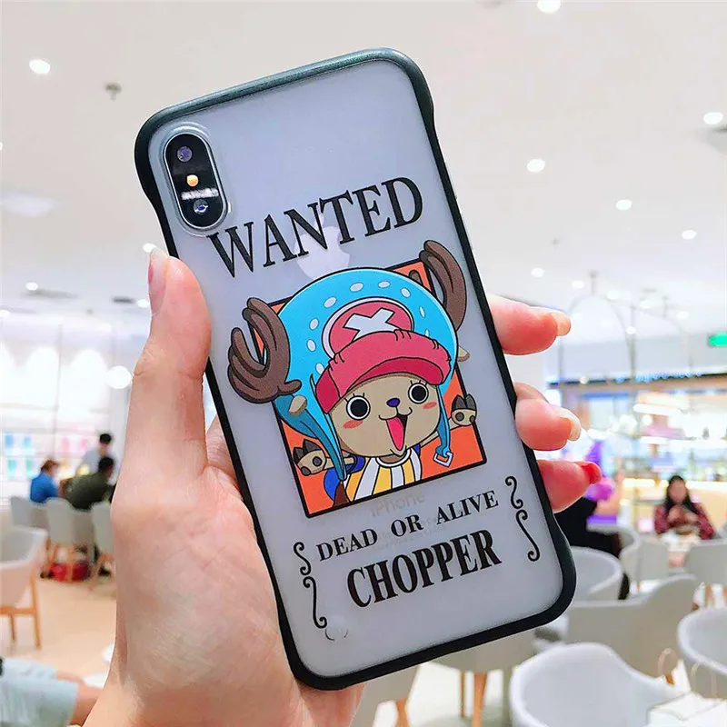 One Piece Monkey D Luffy Frameless Case for iPhone X Transparent Coque 7 8 plus XR Xs MAX pc+tpu case |