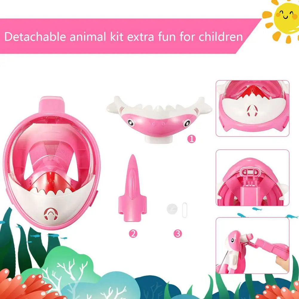 Мультяшная детская маска для подводного плавания с аквалангом Полнолицевая