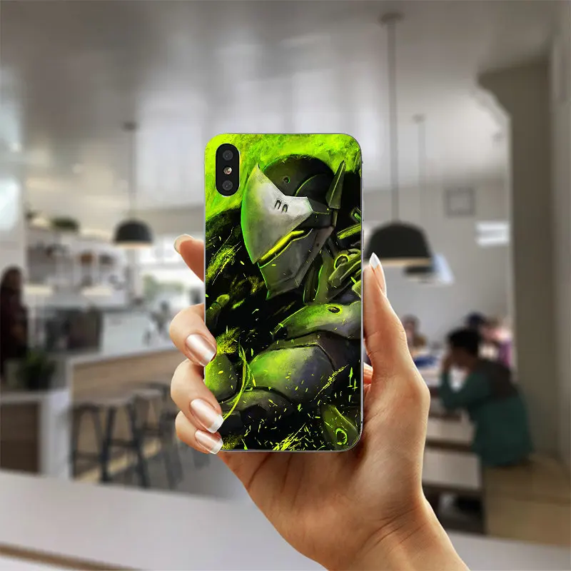 Picture 2 Мягкие силиконовые чехлы Genji Overwatchs для iPhone X XR XS Max 10 7 6 6s 8 Plus 4 4s 5 5S SE 5C - Цвет: Picture 2