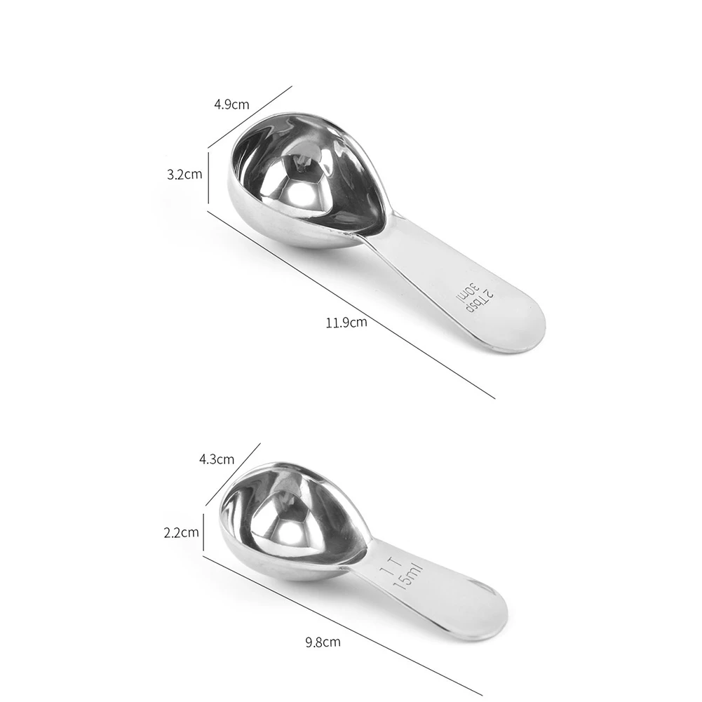 

15ml/30ml Stainless Steel Measuring Spoon Engraved Coffee Milk Powder Spice Measure Scoop Home Kitchen Baking Accessories