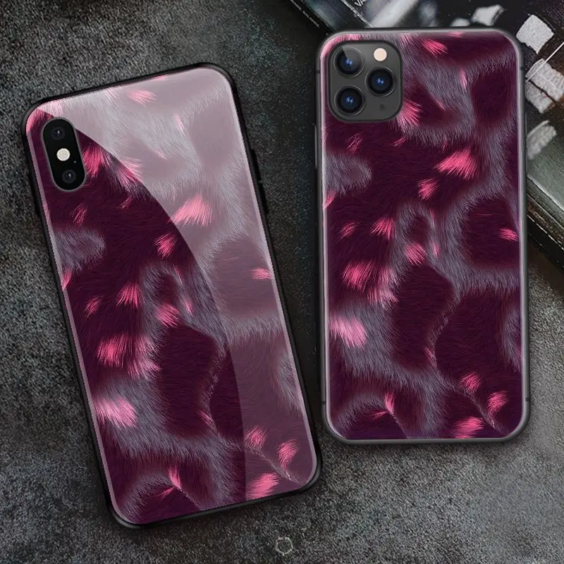 Модный чехол с леопардовым принтом для iPhone SE 6 6s 7 8 Plus X XR XS 11 12 Mini Pro Max из закаленного стекла и мягкого силикона.
