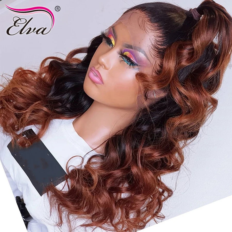 

Ombre Lace Frontal Human Hair Wigs 13x6 Deep Part Hightlight Wig Remy Hair Lace Closure Human Hair Wigs For Women Brown Colored