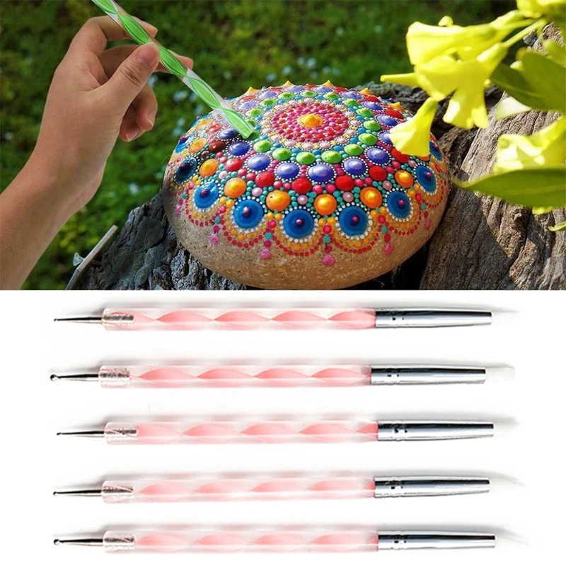 

32pcs Mandala Dotting Tools Set for Painting Rock Stone Acrylic Stick Drawing Brush Stencil Template Palette Kit