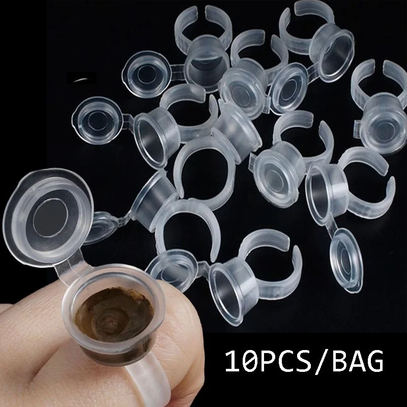 10 шт. тату пигментные чернила кольцевые чашки для наращивания ресниц держатель