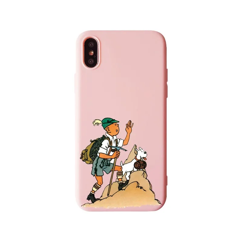 Мягкий силиконовый чехол из ТПУ «Приключения Тинтина» для iPhone XR 10 8 7 Plus 6 6S Plus 5 XS Max 5s SE - Цвет: TPU