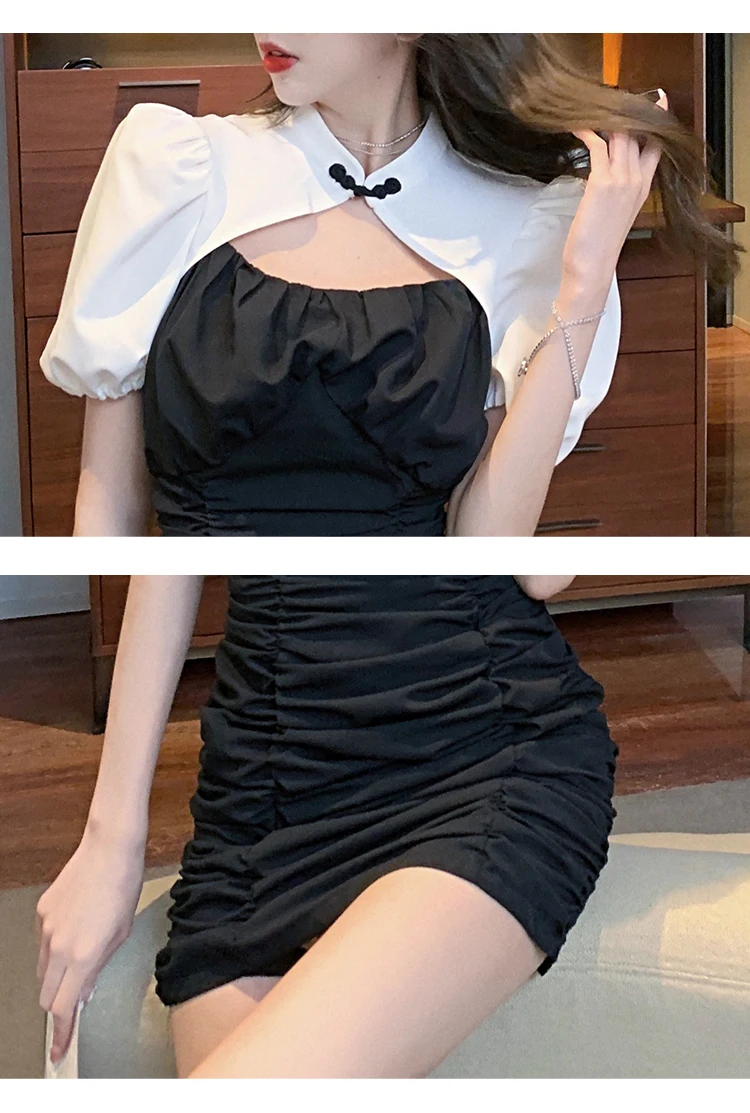 

Women's Dress Fashion Casual Dresses Short Sleeve Stitching Dress Solid Color Summer New Korean Pullover