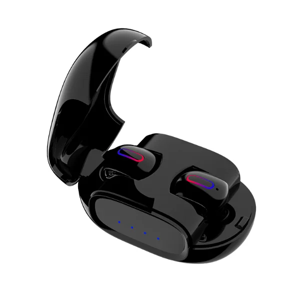 G2 TWS мини беспроводной стерео HIFI5.0 bluetooth наушники спортивные водонепроницаемые наушники ушной заглушки типа dual ear touch с зарядным отсеком - Цвет: black