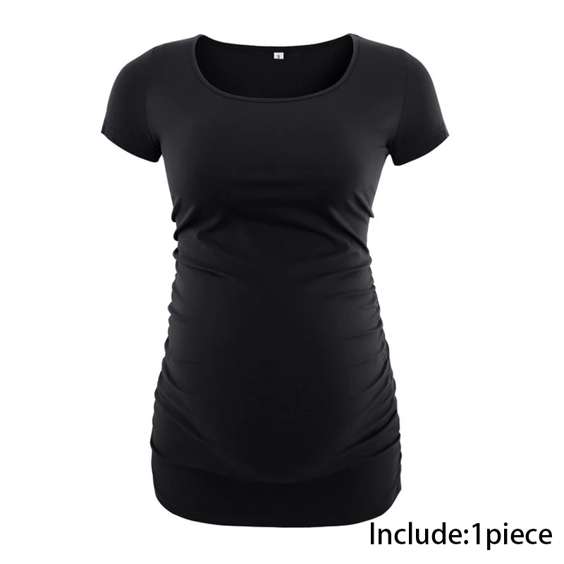 Комплект из 3 предметов; Одежда для беременных; Ropa Embarazada; футболка; топы; Футболка для беременных; повседневная одежда с оборками сбоку - Цвет: pic