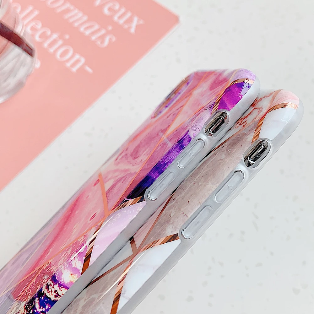 Чехлы для телефонов LOVECOM с геометрическим мраморным узором iPhone 11 Pro Max XR XS 6 6S 7 8 Plus X