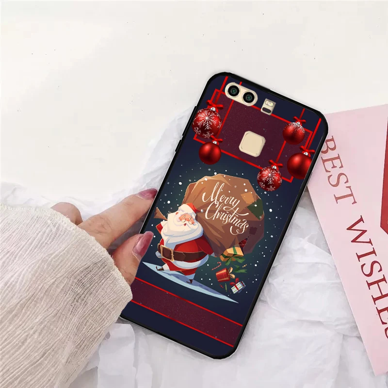 Санта Клаус Рождественская силиконовая мягкая чехол для Huawei P8 P9 P10 P20 P30 Lite Pro P Smart Z Plus