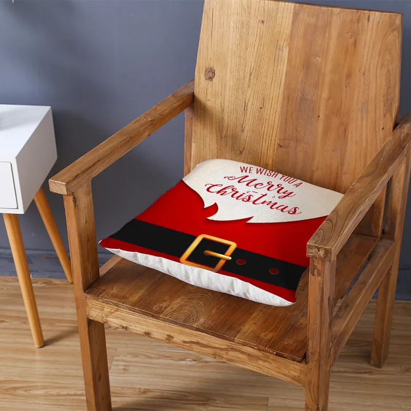Fuwatacchi Red Printed Cushion Cover Christmas Gift Decorative Pillow Covers for Home Sofa Polyester Throw Pillowcases 45*45cm
