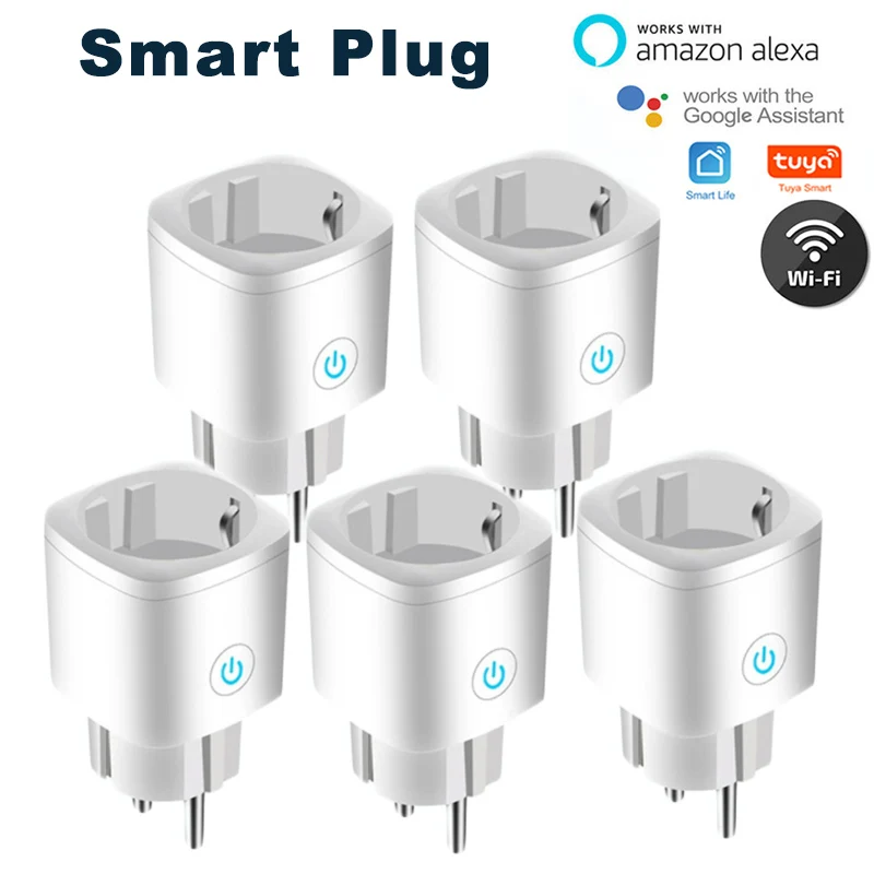 

EU 16A WiFi Smart Plug Socket With Power Energy Monitor Multi Plug Via Tuya Smartlife Control Works with Alexa Google Assistant