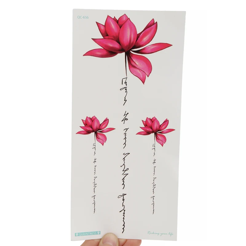 Shellhard 1 лист Женская водостойкая Временная наклейка с рисунком цветов розового