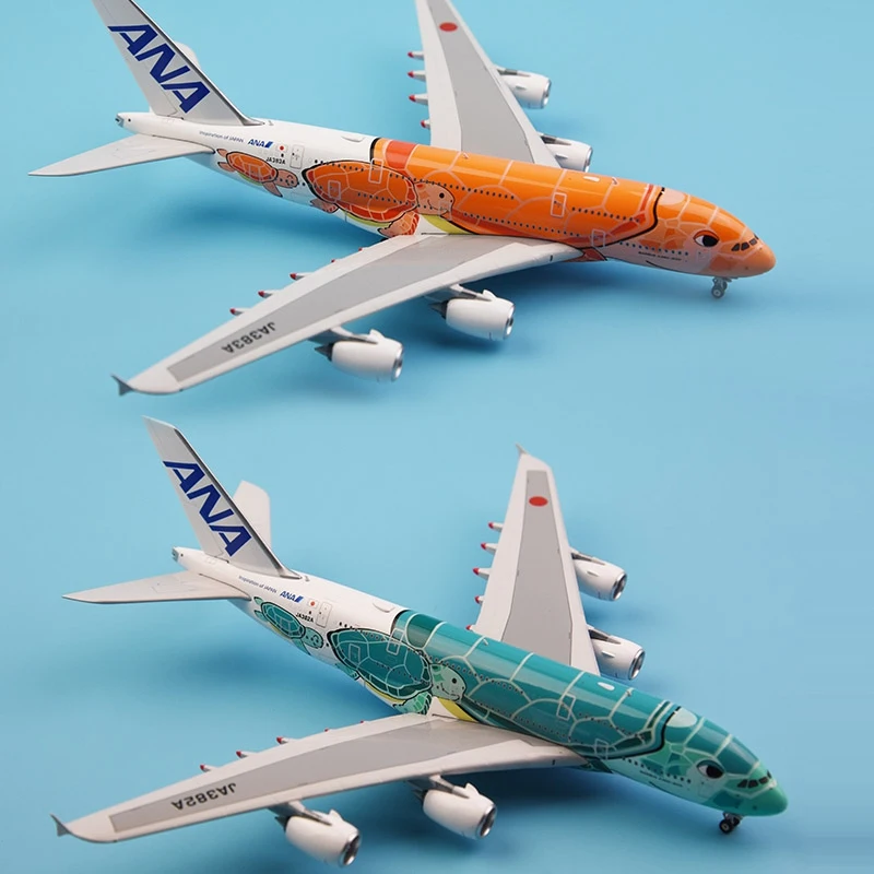 1:400 Scale  A380 Plane Model Toys Airplanes ANA Japan JA383A Kala JA382A Kai Turtle Airlines Alloy Aircraft Plane ollection