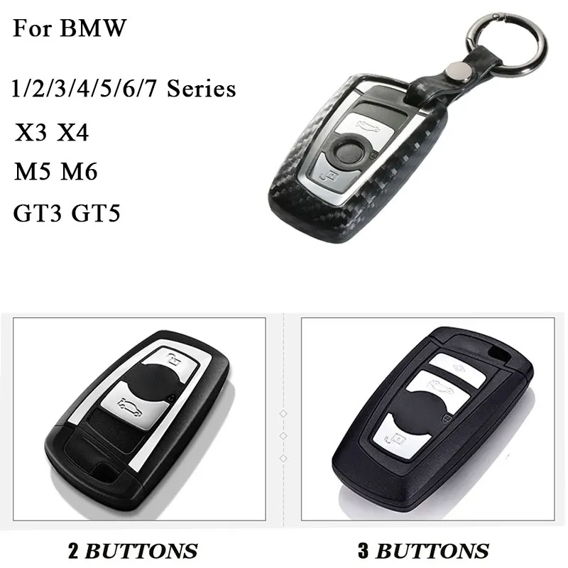 

Silicone Carbon Fiber Key Shell Key Case For Bmw F10 F20 F30 X3 730Li 740 118 320I 1 3 5 7 Series X4 M3 M4 M5 For BMW Key Case