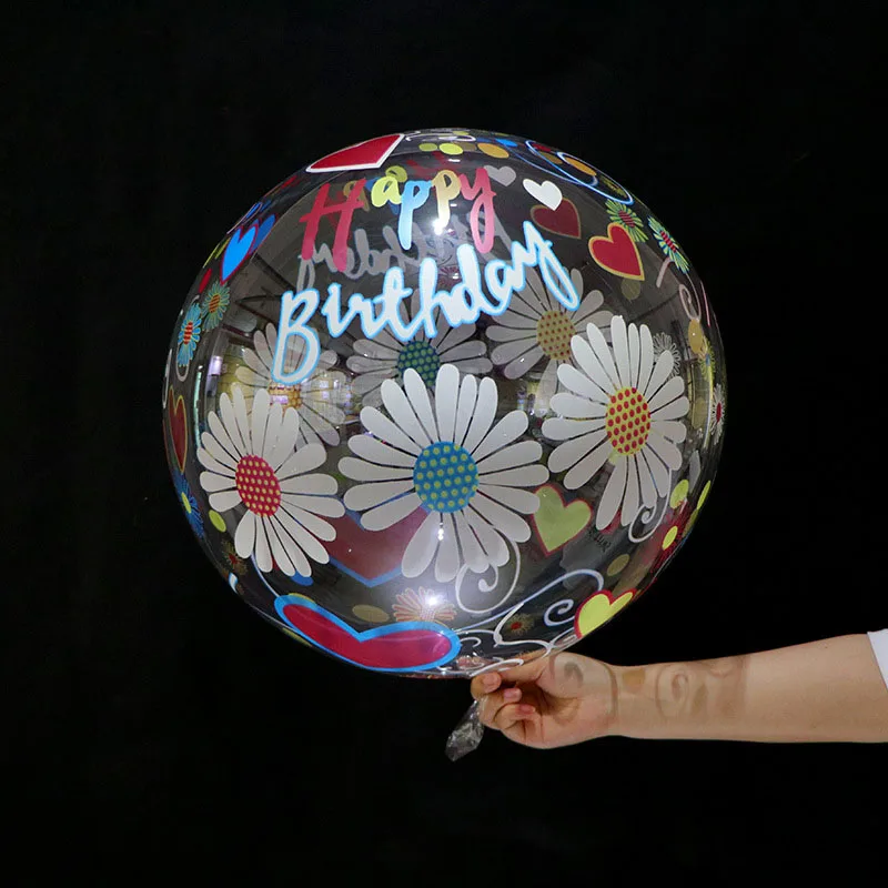 18 дюймов прозрачный круглый шар Bobo с принтом на день рождения гелиевые шары