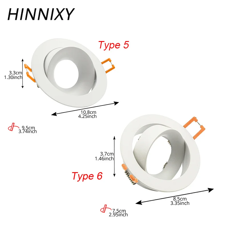 Hinnixy светодиодный, высокое качество, белые утопленные потолочные светильники MR16 GU5.3 GU10 E27 розетки, точечная лампа, монтажная рамка, Сменные лампы