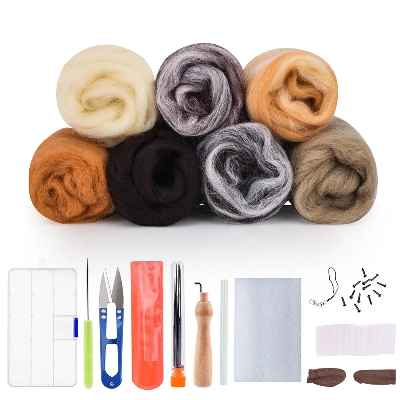 7/24/36/50 Цвета шерстяного фетра набор для рукоделия с иглы валяния стартовый Ткань
