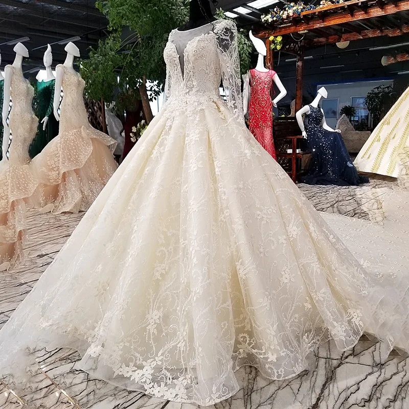 LS68880 свадебное платье с рукавами2018 новый дизайн 3D цветы оригинальные 100% реальные